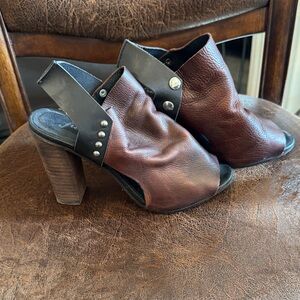 Free People Dark Brown Leather Sandals